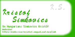 kristof simkovics business card