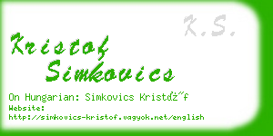 kristof simkovics business card